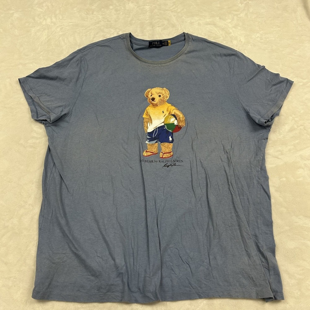 Polo Ralph Lauren Polo Bear T-Shirt Mens 2XL Blue Beach Ball Graphic Tee